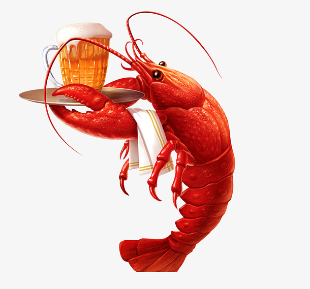 龙虾啤酒小龙虾免抠