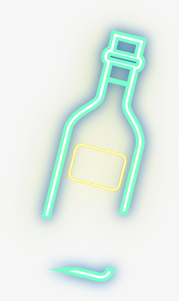 绿色酒瓶灯光免抠