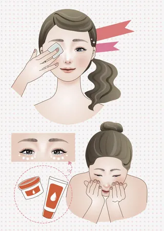 清洁面部的女孩免抠