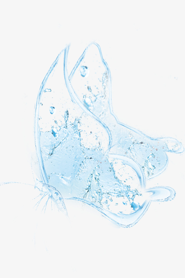 蝴蝶形水花化妆品素材免抠