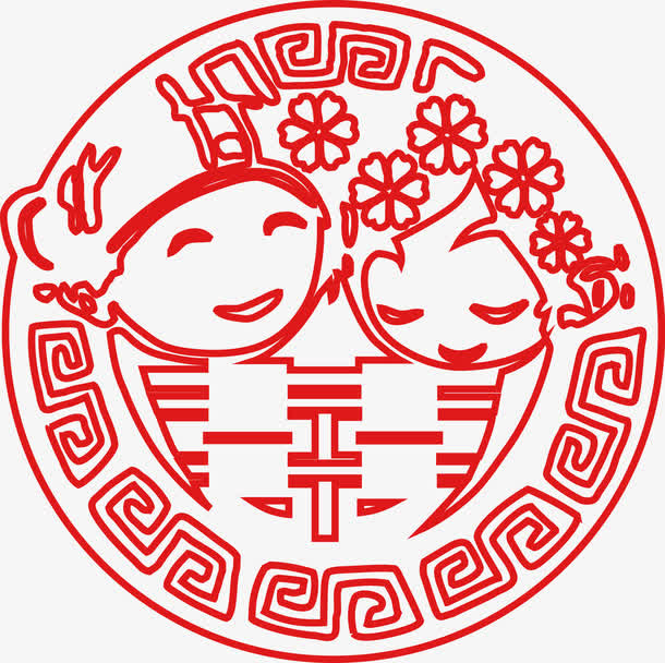 结婚贴纸免抠