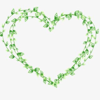 绿色树叶围绕的心形免抠