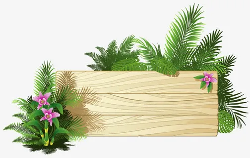 卡通青草木板指示牌免抠 卡通青草木板指示牌免抠