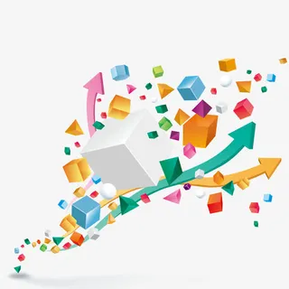 彩色箭头矢量免抠