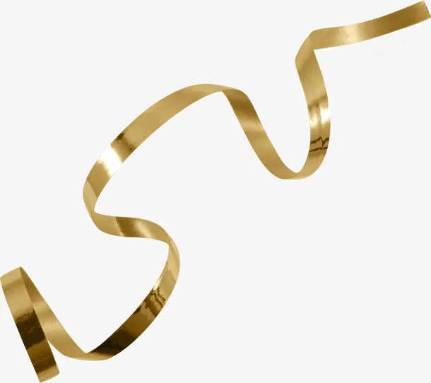 金色彩带免抠漂浮彩带元素