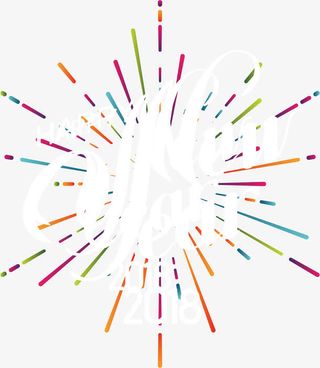 矢量烟花艺术字免抠