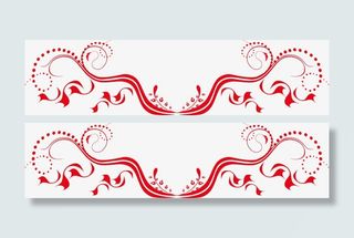 花纹红色边条下载免抠