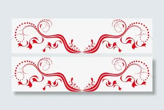 花纹红色边条下载免抠