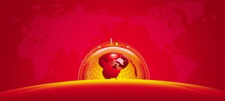 红色大气企业年会商务海报banner高清