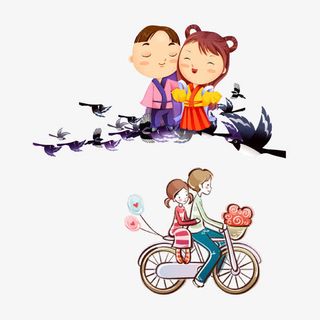 甜蜜七夕快乐相惠海报情侣免抠