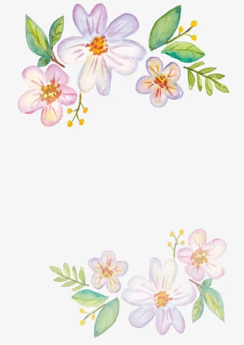 矢量花卉边框免抠