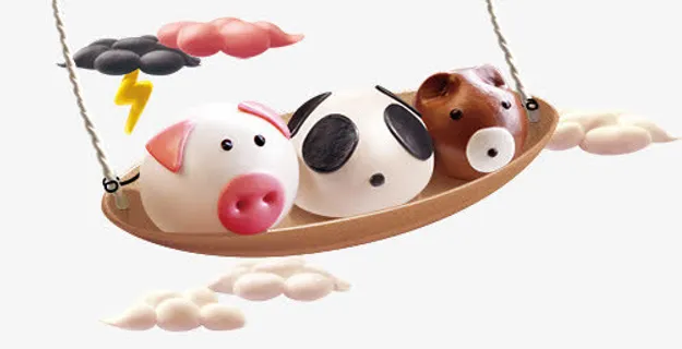 创意卡通动物图案蒸面包免抠