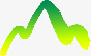 创意山字黄绿渐变字体设计免抠