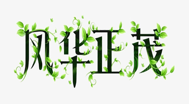 风华正茂艺术字素材图片免抠