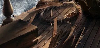 破碎的木板绳子海报背景