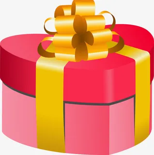 红色爱心礼盒免抠