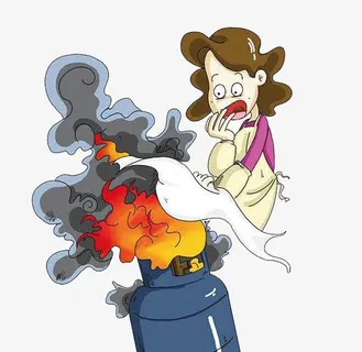 煤气着火卡通免抠