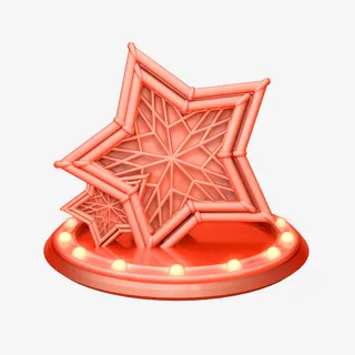 珊瑚色舞台装饰免抠