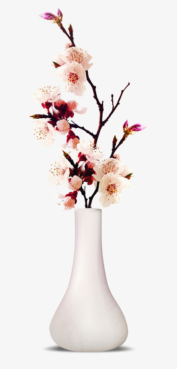 中国风桃花花瓶免抠