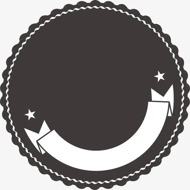 黑色波浪纹标签免抠
