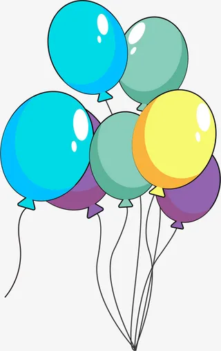 气球，彩色，扁平，插画免抠