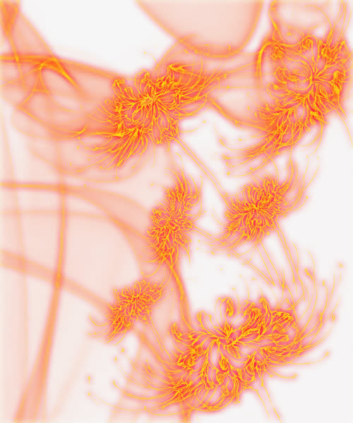 透明火红色彼岸花免抠