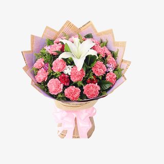 康乃馨花束设计素材免抠