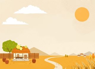 手绘秋季风景插图高清