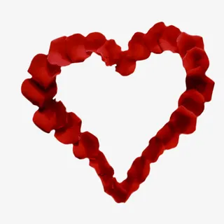 红色花瓣桃心免抠