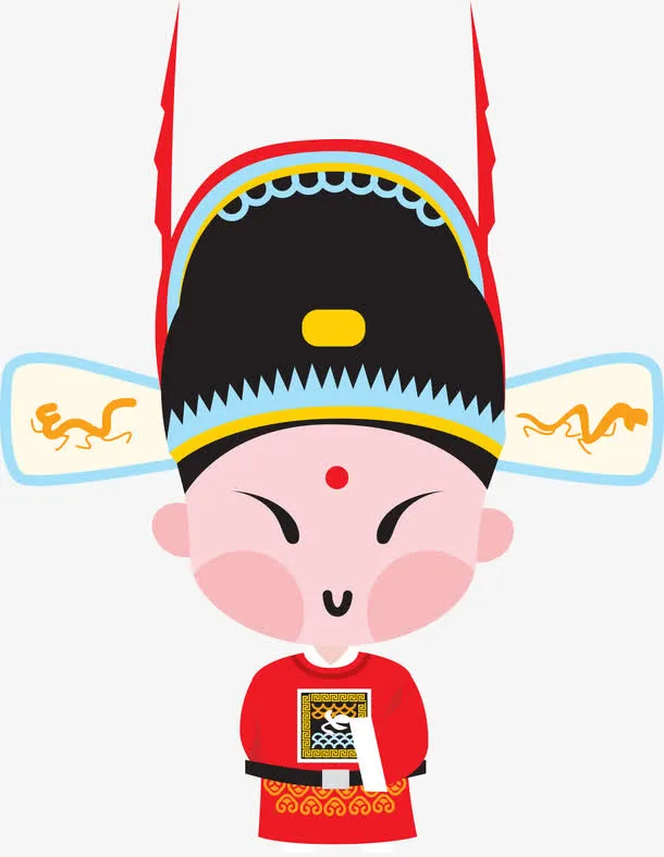 国粹京剧Q版插画状元免抠