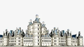 高清立绘风格创意繁华都市城堡免抠