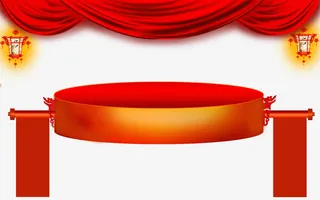 春节圆形展台背景图