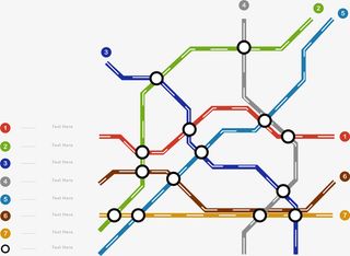 卡通地铁线路图装饰免抠
