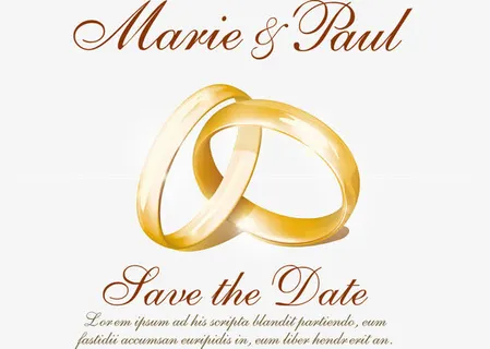 婚礼邀请函矢量素材免抠