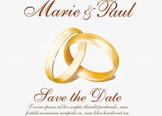 婚礼邀请函矢量素材免抠