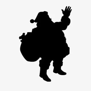 黑色圣诞老人阴影免抠