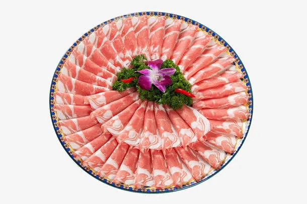 一大盘羊肉片免抠