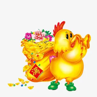 金鸡过年元素免抠