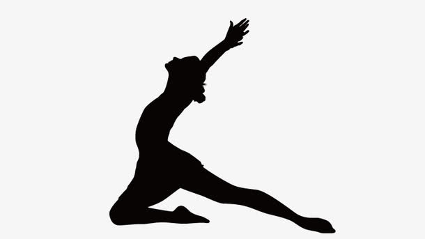 瑜伽女孩剪影免抠