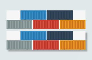 矢量创意设计货运集装箱图免抠