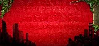 砖墙质感纹理红色婚庆电商海报背景高清