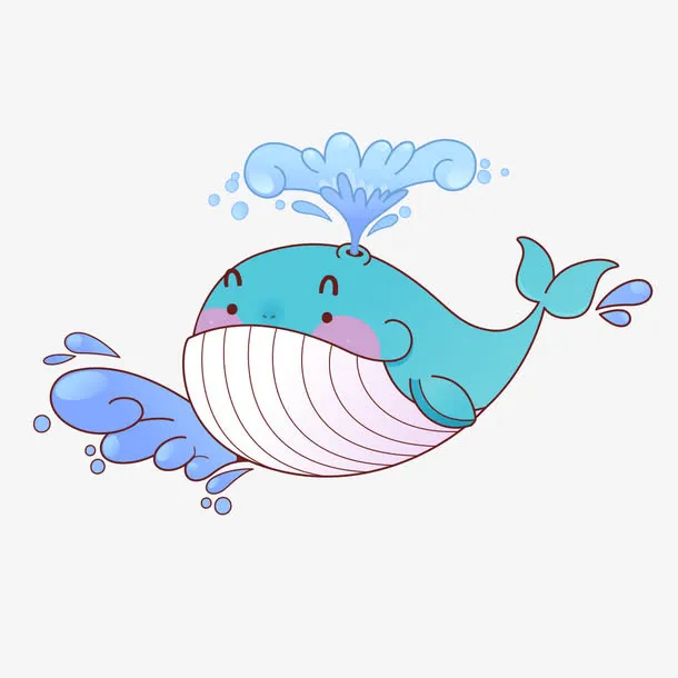卡通鲸鱼图案免抠
