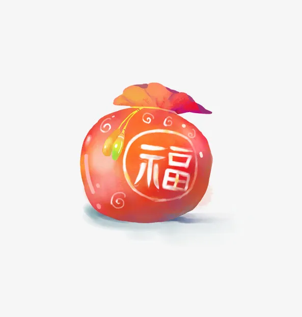 可爱红色玉佩福袋免抠