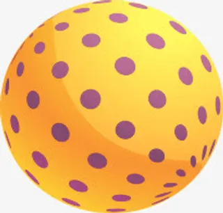 黄色可爱波点圆球免抠