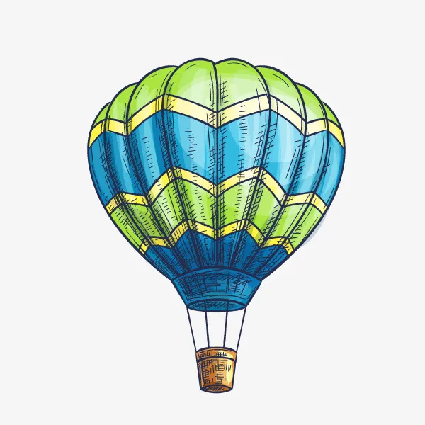 卡通装饰热气球小清新插画免抠