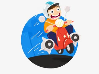 扁平化外卖小哥免抠