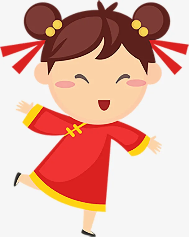 新年大吉猪年送福福娃女孩免抠