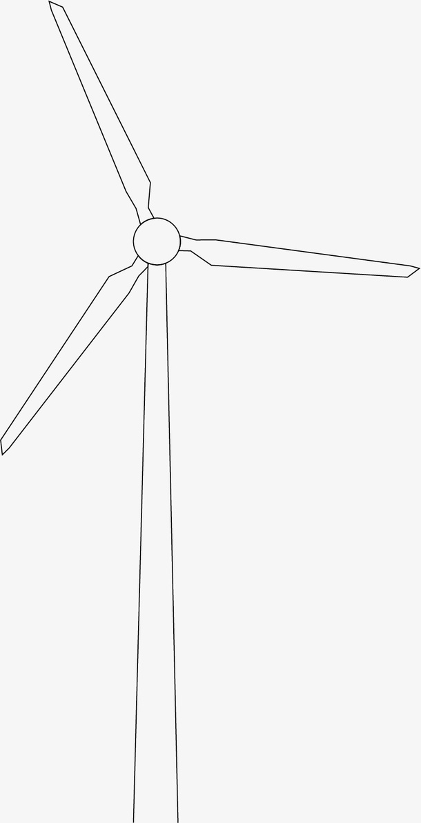 风力发电风机线稿免抠