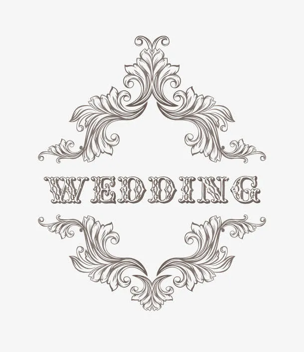 欧式婚礼花纹免抠