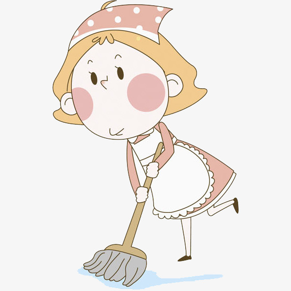 拖地的女孩免抠